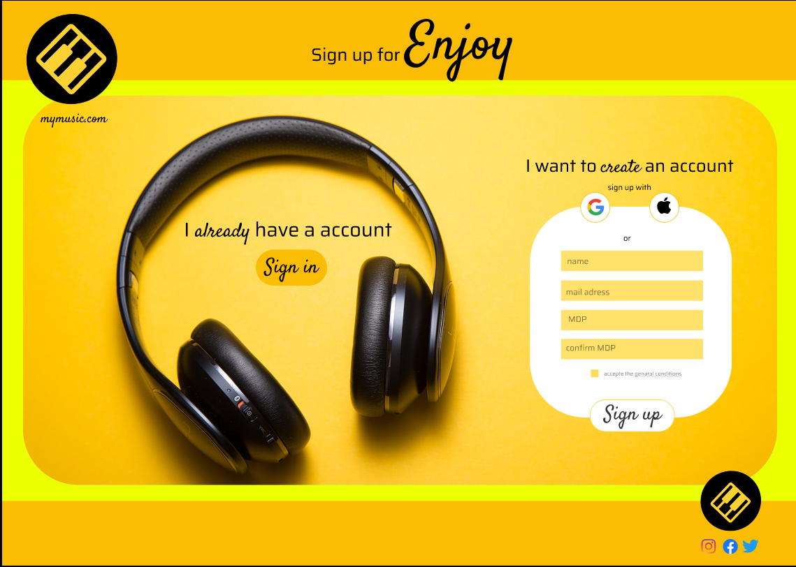 site de music projet 24U développement